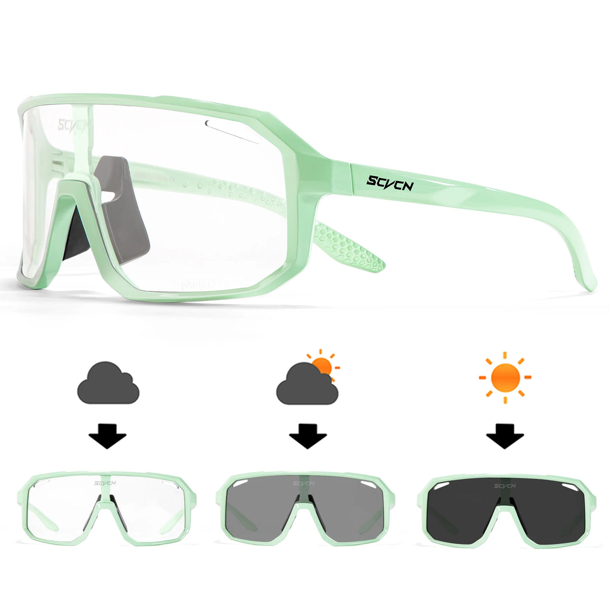 Photochromic Cycling Sunglasses – UV400 Protective Eyewear for MTB and Road Bike