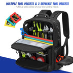 Heavy Duty Tool Backpack – Portable Organizer for Electricians and Plumbers