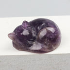 Carved Crystal Cat Figurine – Natural Stone Animal Statue for Home Decor