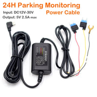 Dashcam Hardwire Kit – 12-24V USB Power Adapter for Parking Monitoring
