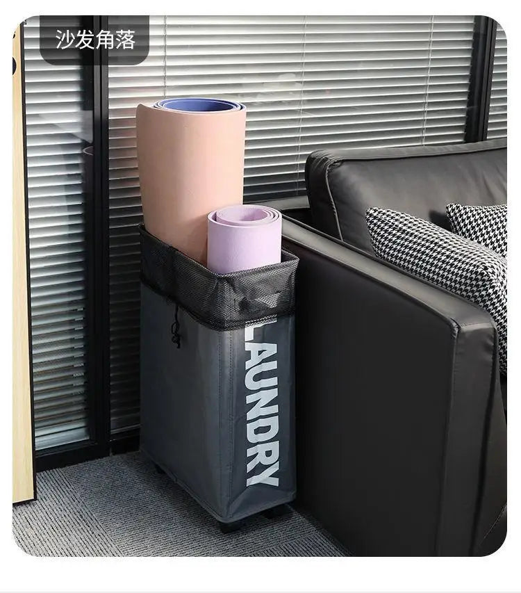 Rolling Laundry Basket – Large Capacity Waterproof Hamper for Yoga Storage