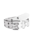 Double Hole Leather Belt – Large Size Y2K Punk Waistband for Men and Women