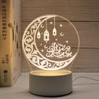 Acrylic LED Night Light – Eid Mubarak Ornament for Ramadan Home Decor