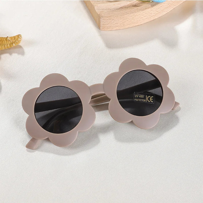 Cute Sunflower Kids Sunglasses – UV400 Round Eyewear for Toddlers and Children