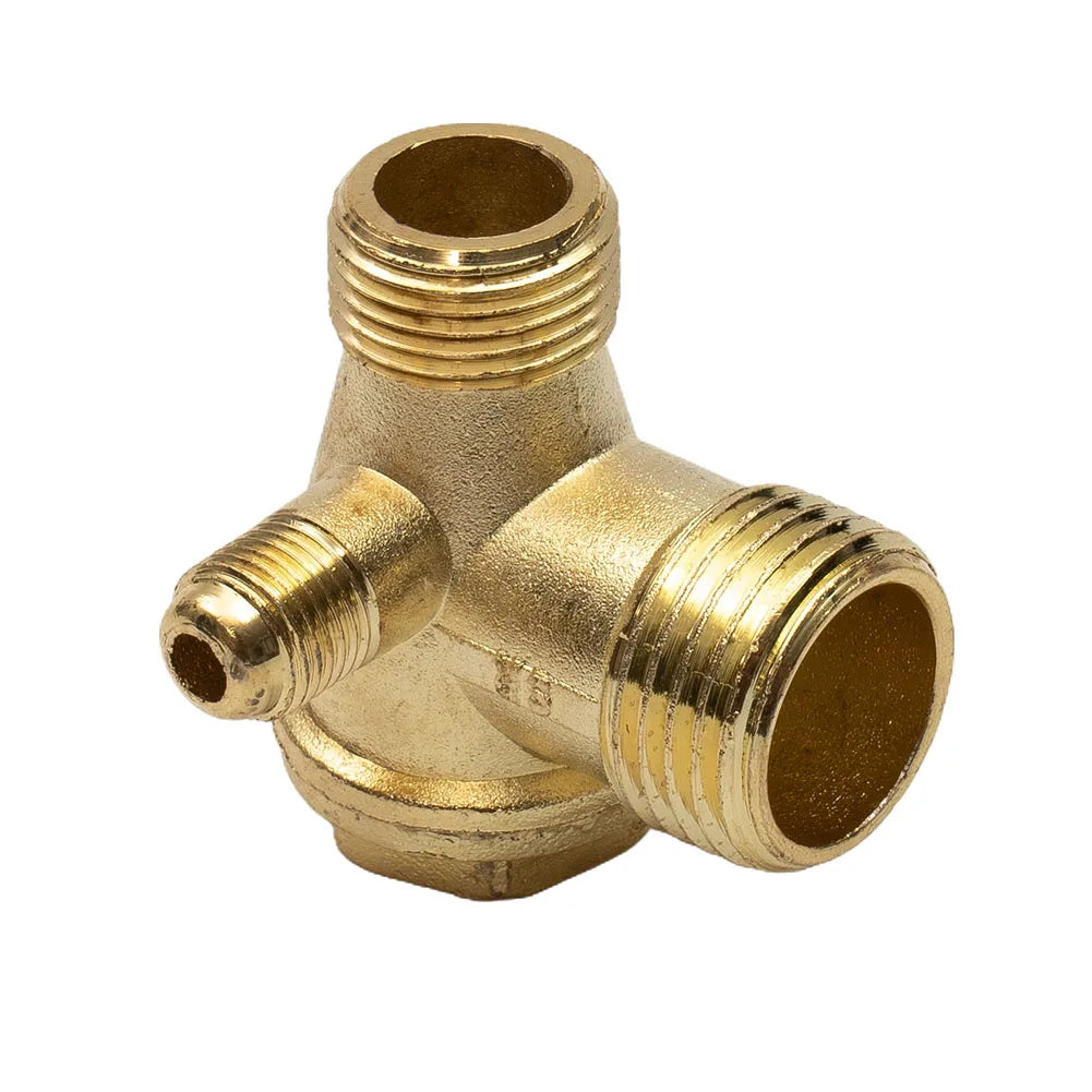 Air Compressor Check Valve – 3-Port Male Thread Connector for Pneumatic Systems