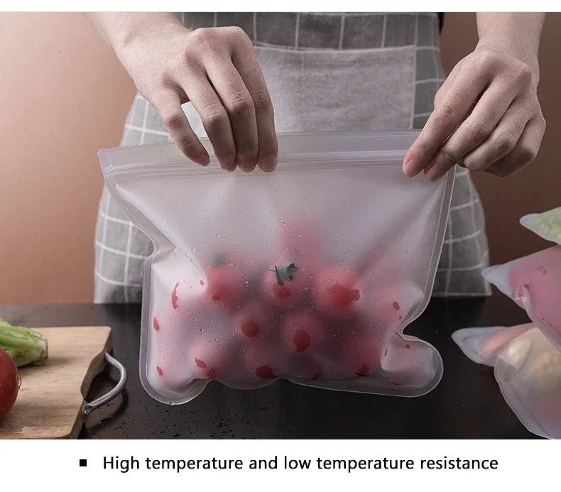 Silicone Food Storage Bags – Leakproof Reusable Containers for Freezer Kitchen