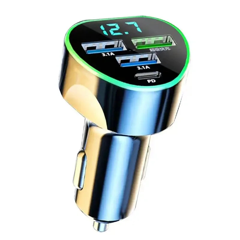 USB C Car Phone Charger – Fast Charging Adapter with LED Voltage Display
