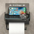 Wall Mounted Toilet Paper Holder – Plastic Storage Shelf for Bathroom