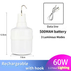 Portable Rechargeable LED Lantern – 80W Emergency Light for Camping and Patio