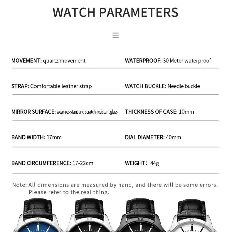 OLEVS Quartz Wristwatch – Leather Strap Classic Date for Men's Business