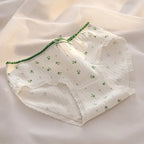 Floral Cotton Briefs – Breathable Women's Seamless Underwear for Daily Wear