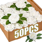 Artificial Foam Rose Heads – Realistic Silk Flowers for DIY Wedding Decor