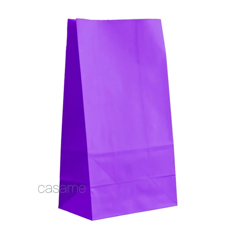 Paper Gift Bags – Small Colored Treat Sacks for Birthday Party Favors