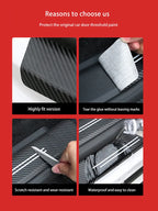 Carbon Fiber Door Sill Protectors – Leather Welcome Pedal for Nissan Juke