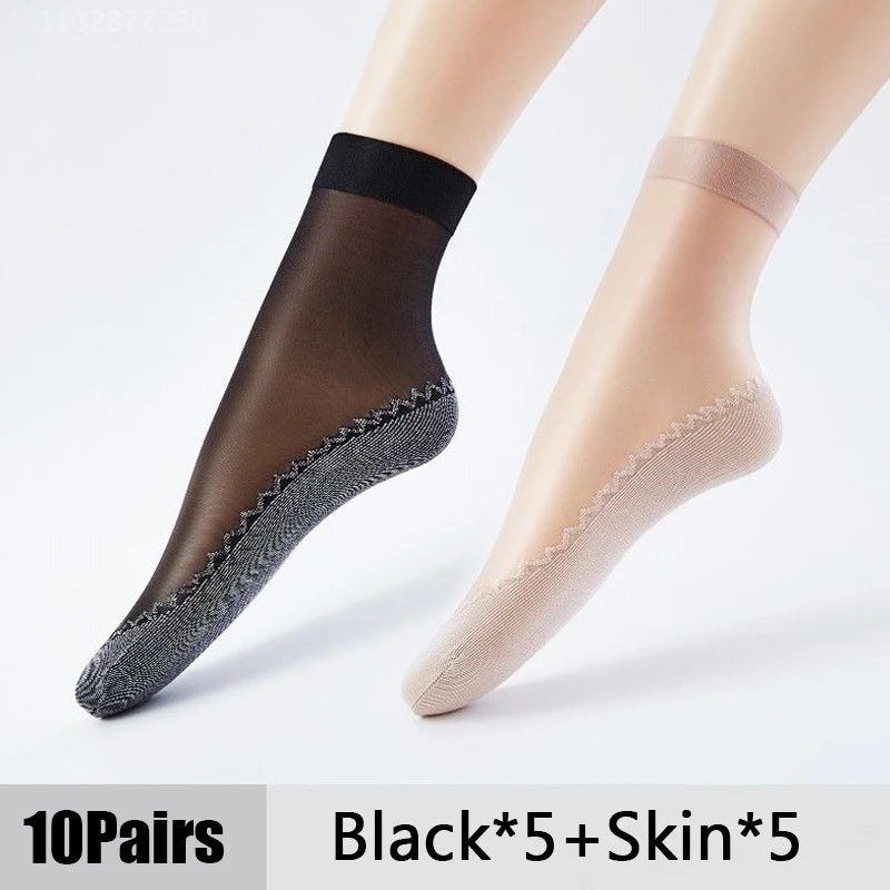 Ultrathin Transparent Boat Socks – Breathable Women's Ankle Socks for Summer