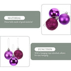 Purple Plastic Christmas Ornament Balls – Shiny Decor for Xmas Tree Holidays