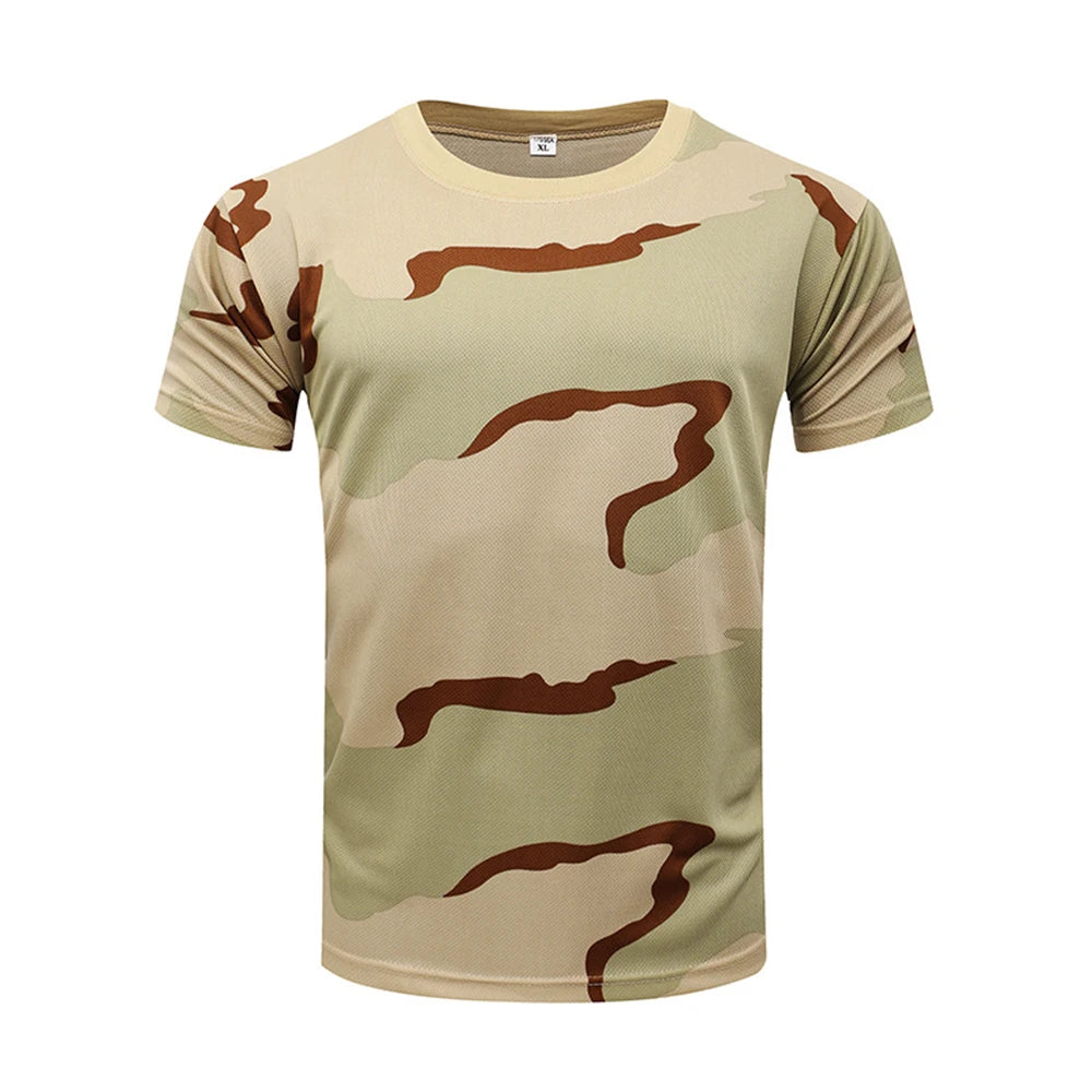 3D Camouflage T-Shirt – Oversized Short Sleeve Tee for Outdoor Sports