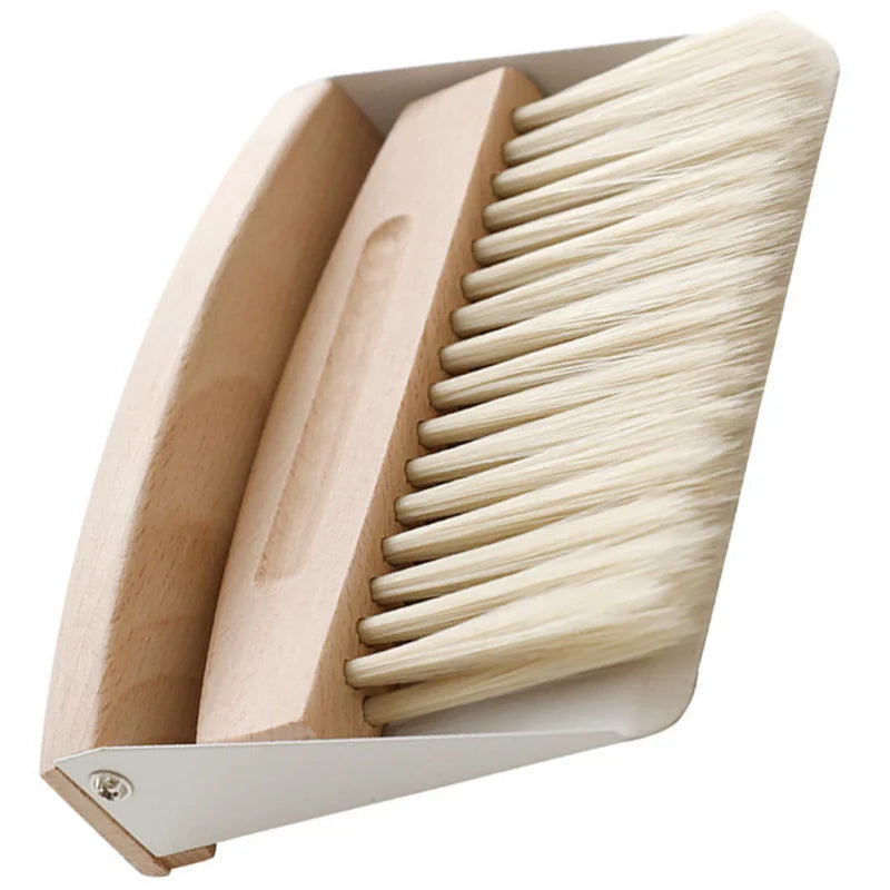 Mini Natural Wood Window Brush Set – Small Handheld Sweeper for Home Kitchen