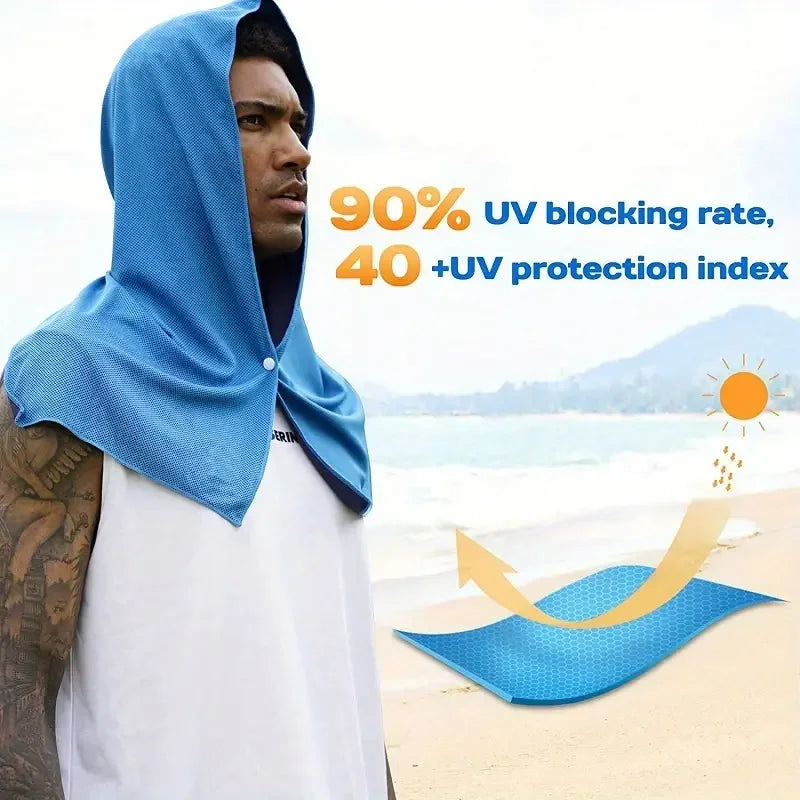 Cooling Hoodie Towel – Sun Protection for Beach Camping and Sports