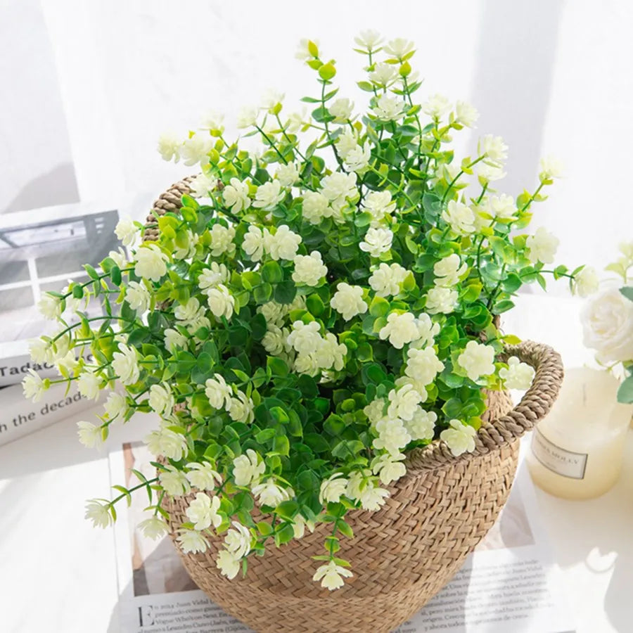 Artificial Eucalyptus Bouquet – Realistic Faux Plant for Home Wedding Decor