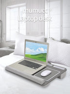 Portable Laptop Desk – Anti-Slip Bed Tray with Mouse Pad for Bedroom Sofa