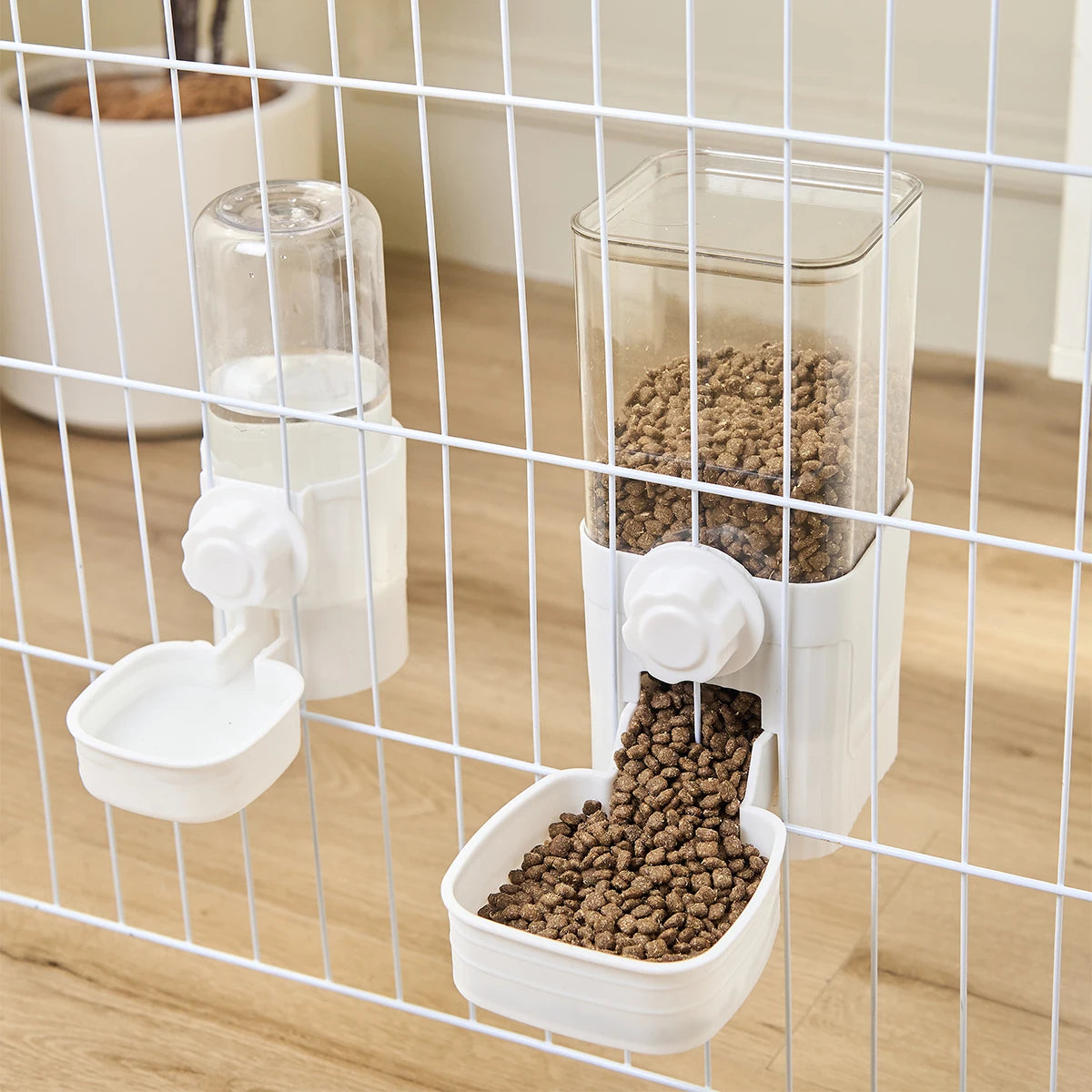 Automatic Cage Pet Feeder – Hanging Food and Water Dispenser for Cats and Dogs