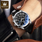 Leather Quartz Watch – Waterproof Noctilucent Timepiece for Business Men