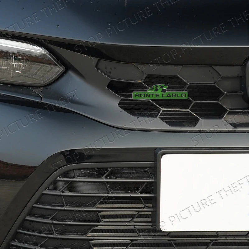 Metal Racing Flag Emblem – Monte Carlo Grille Badge for Skoda Sport Line