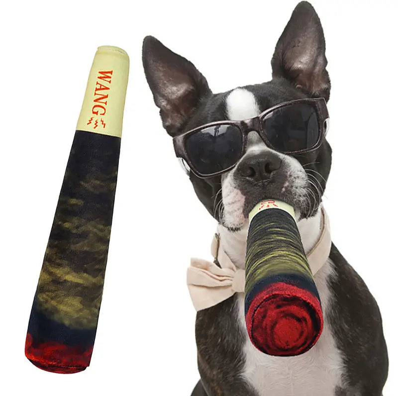 Interactive Cigar Squeaky Toy – Durable Plush for Small Puppy Teeth