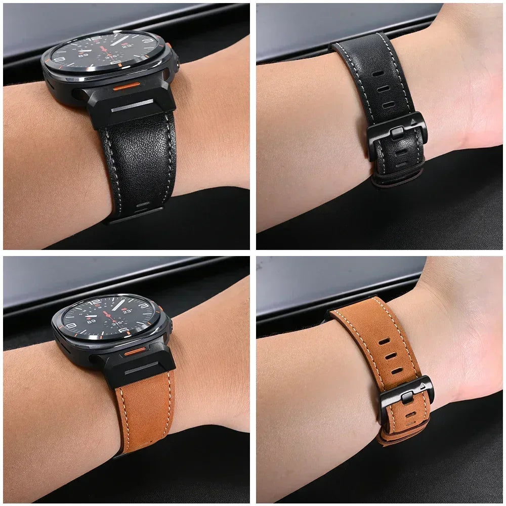 Luxury Leather Watch Band – 47mm Replacement Strap for Samsung Galaxy Ultra