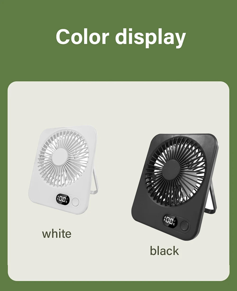 Portable Foldable Desk Fan – 5-Speed USB Rechargeable Fan for Office Home