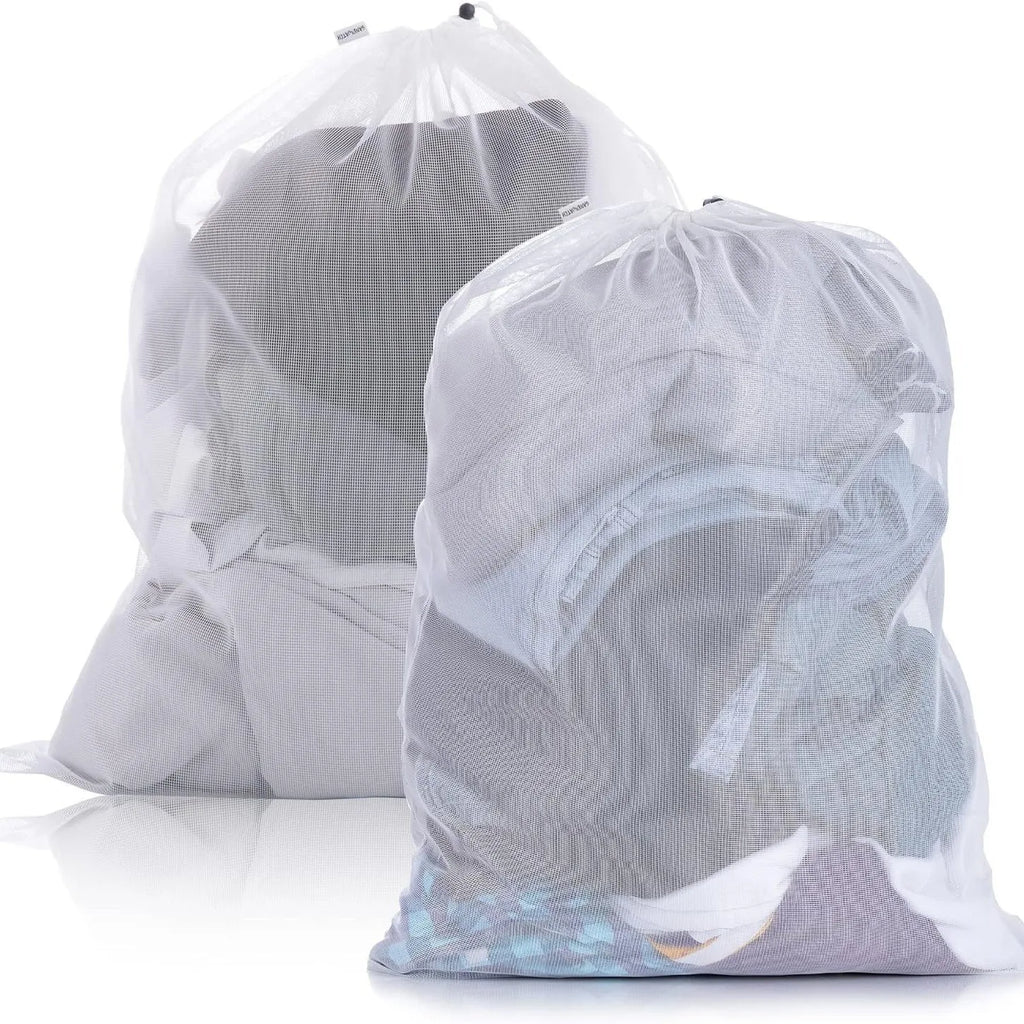 Large Mesh Laundry Bag – 60x90cm Drawstring Organizer for Washing Clothes