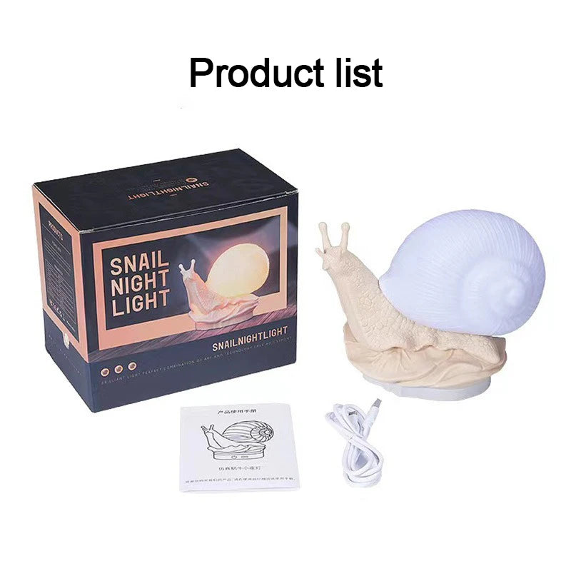 Cute Snail Night Light – Color Changing Bedside Lamp for Kids Room Decor