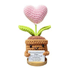Knitted Heart Flower Doll – Positive Energy Plush for Desk Decor Gifts