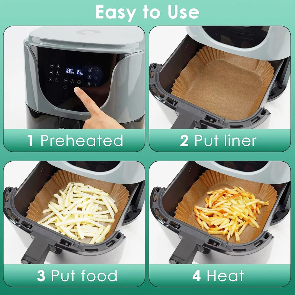Disposable Air Fryer Liners – Non-Stick Paper Sheets for Baking and Roasting