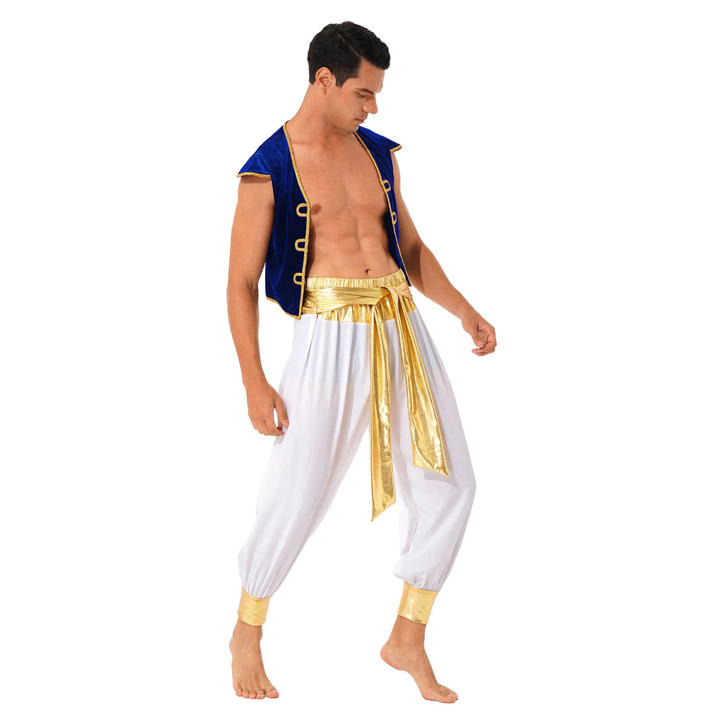 Arabian Prince Costume – Men’s Aladdin Cosplay Outfit for Halloween