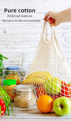 Reusable Cotton Mesh Tote Bag – Eco-Friendly Produce Storage for Grocery Shopping