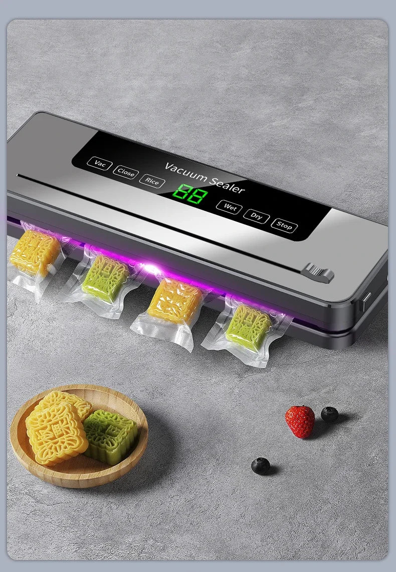 Electric Vacuum Sealer – UV Sterilization with Cutter for Food Storage