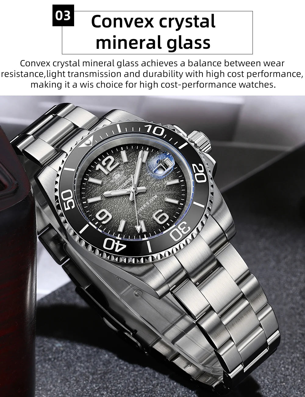 ADDIESDIVE 41mm Men's Diving Watch – Stainless Steel Quartz for Scuba Diving