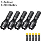 T6 LED Zoomable Flashlight – Waterproof Aluminum Torch for Camping