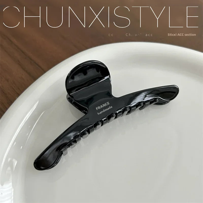 Elegant Shark Hair Claw – Large Vintage Metal Hairpin for Women