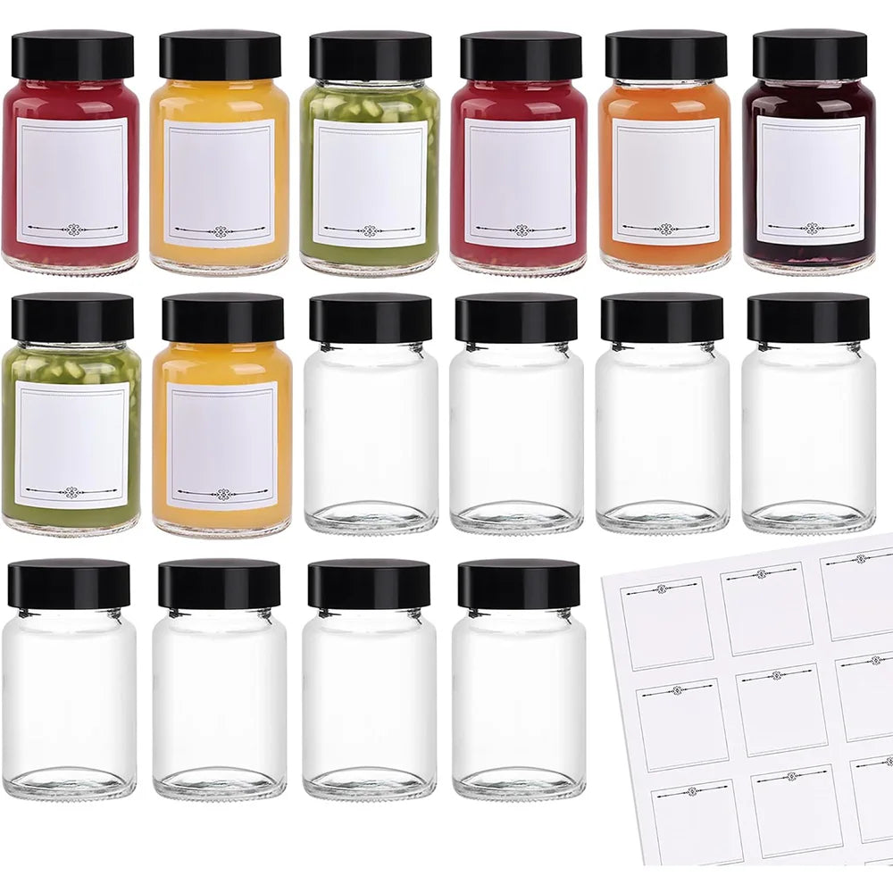Clear Glass Shot Bottles – 60ml Wide Mouth Mini Jars for Travel and Storage