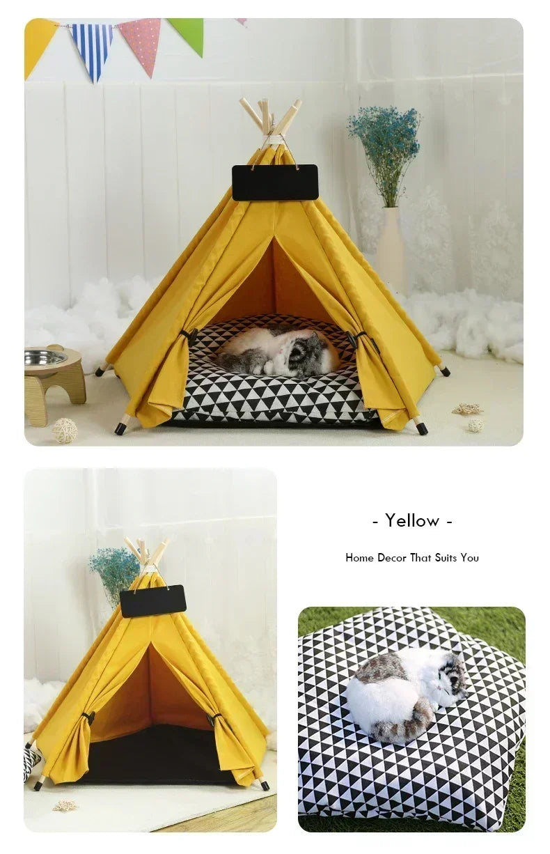 Portable Pet Teepee – Washable Indoor House for Cats and Small Dogs