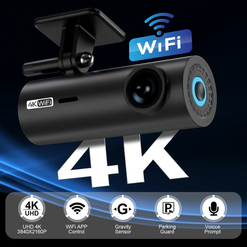 4K WiFi Dash Cam – UHD Car Video Recorder for 24H Parking Surveillance