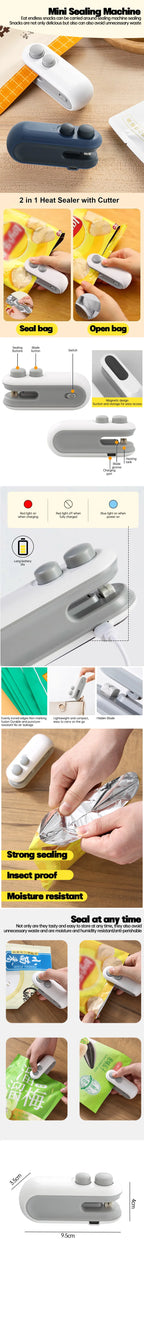 Portable Mini Heat Sealer – Handheld Plastic Bag Sealer for Kitchen Storage