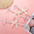 Pearl Beaded Bow Clothes Hangers – Decorative Kids Dress Storage Organizer