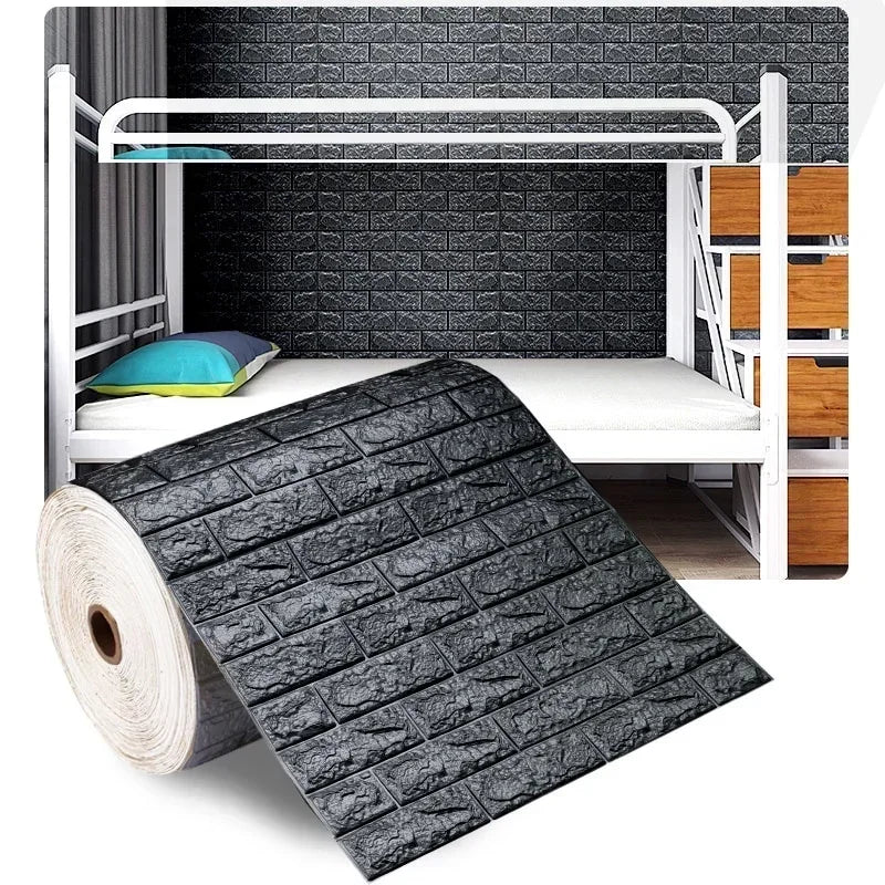 3D Self-Adhesive Brick Wallpaper – Peel and Stick Decor for Home DIY Projects