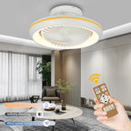 Rotating LED Ceiling Fan – 20 Inch Flush Mount Light for Modern Bedroom
