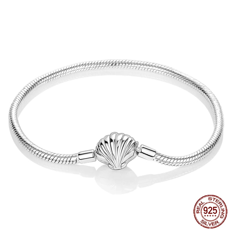 925 Sterling Silver Charm Bracelet – Adjustable Green Zircon for Birthday Gifts