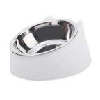 Stainless Steel Inclined Cat Bowl – Ergonomic Pet Food Feeder for Cats and Dogs